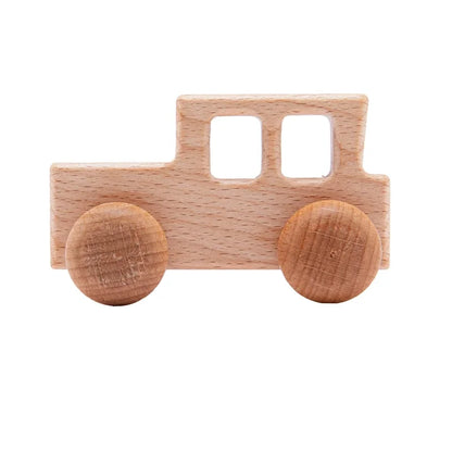 Set di giocattoli di dinosauro e veicolo in legno 