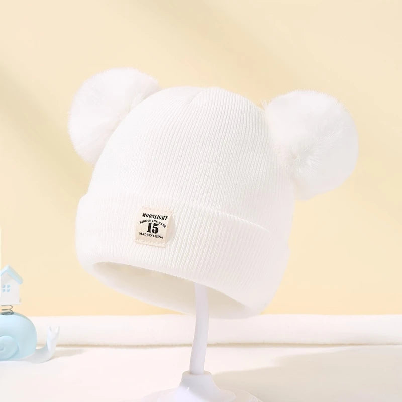Beanie acogedor oso pom-pom