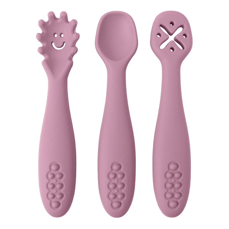 Set da cucchiaio per bambini in silicone da 3 pezzi 