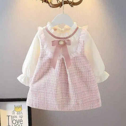 Abito principessa tweed rosa
