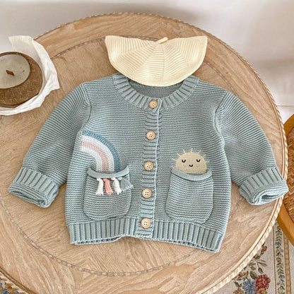 Smiley Rainbow Knit Cardigan 