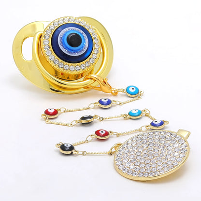 Elegant Evil Eye Eye Pacifier & Chain Set