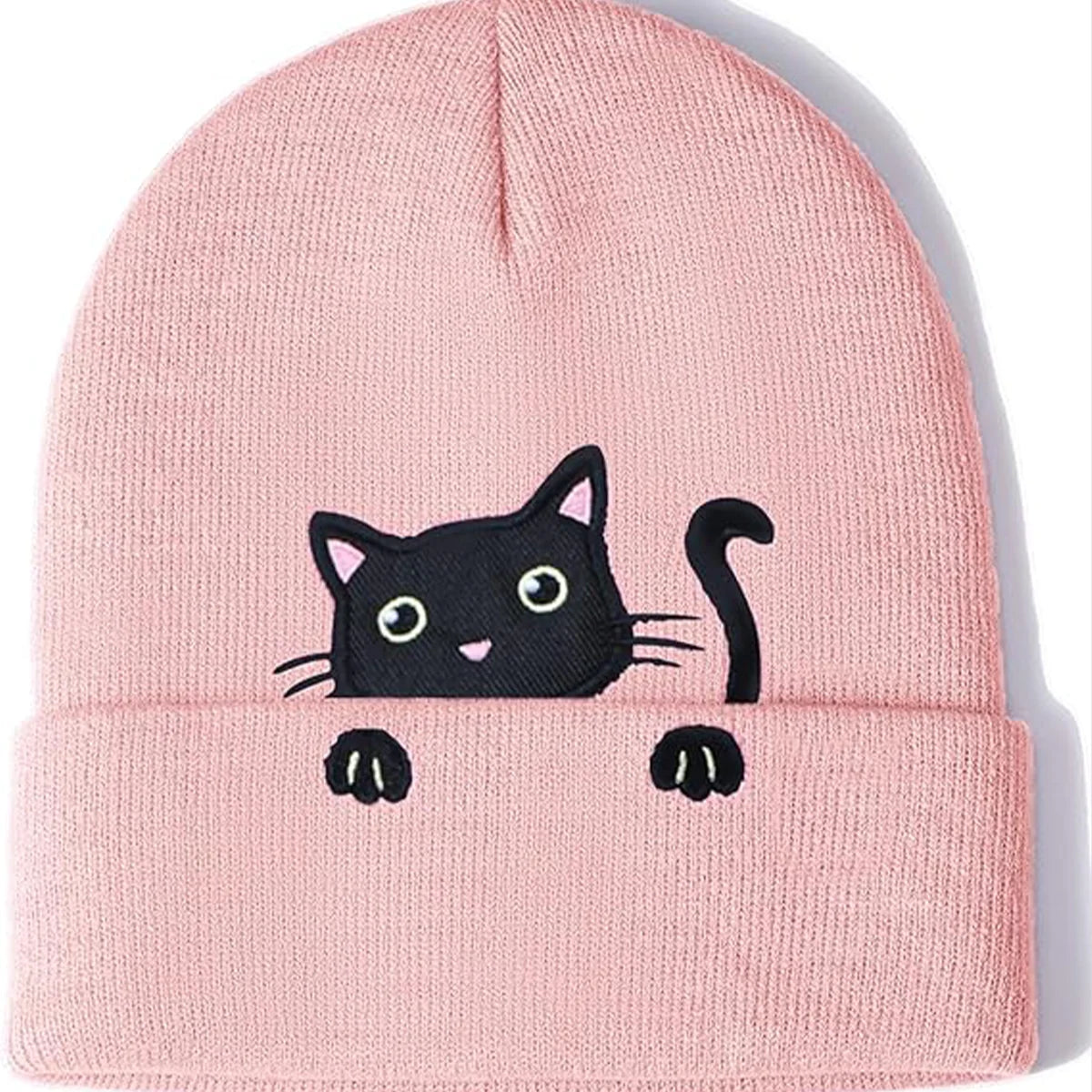 Gorro de tejido de gato peek-a-boo