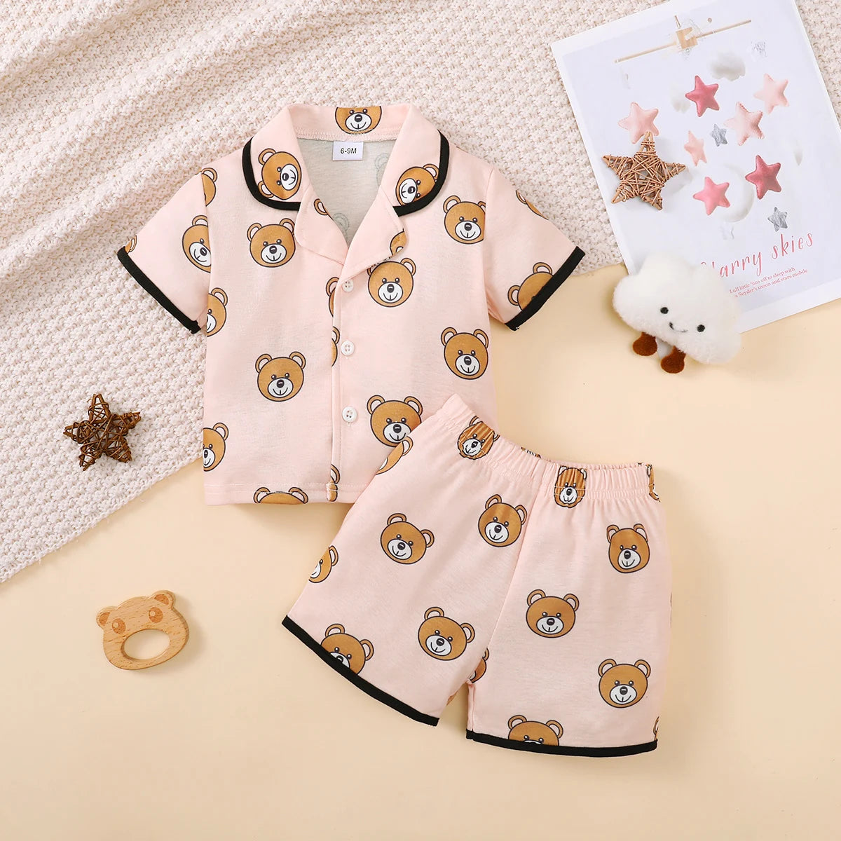 Set de pijama de bebé impreso para fresas