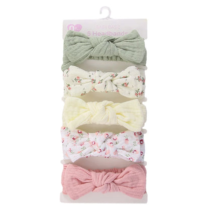 5 pezzi set di fascia di cotone mussola per bambini