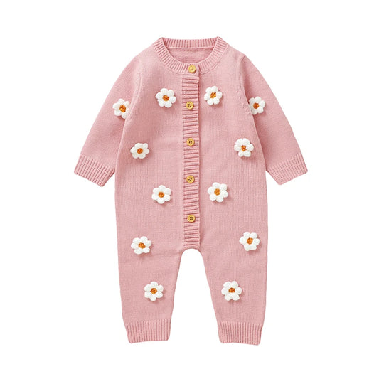 Pannollo a maglia per bambini con appliqué floreale 
