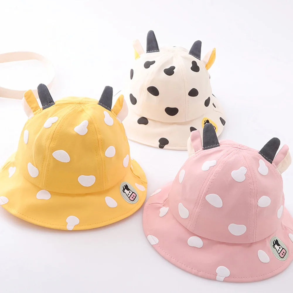 Sombrero de sol de bebé con estampado de vacas
