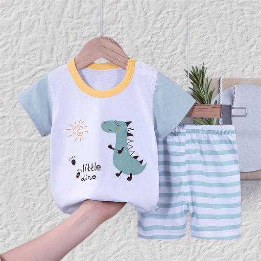 Juego de pijama de bebé de bebé de dino