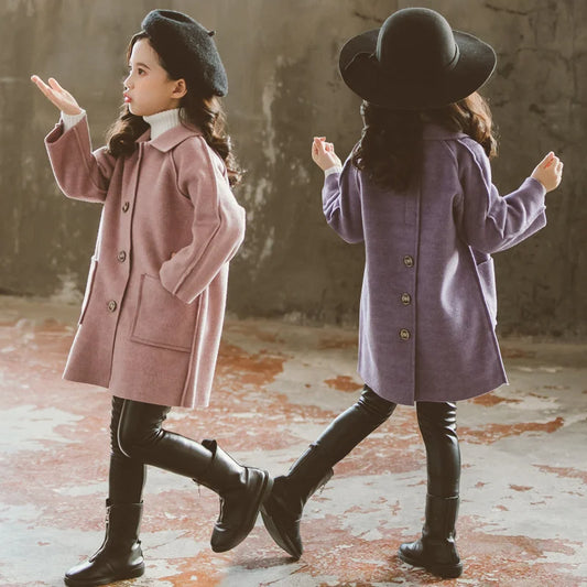 Chicas de mezcla de lana para niños de invierno chicas