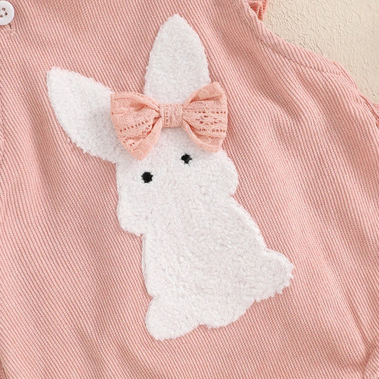 Combinaison de manche à volants à imprimé de lapin et bandeau