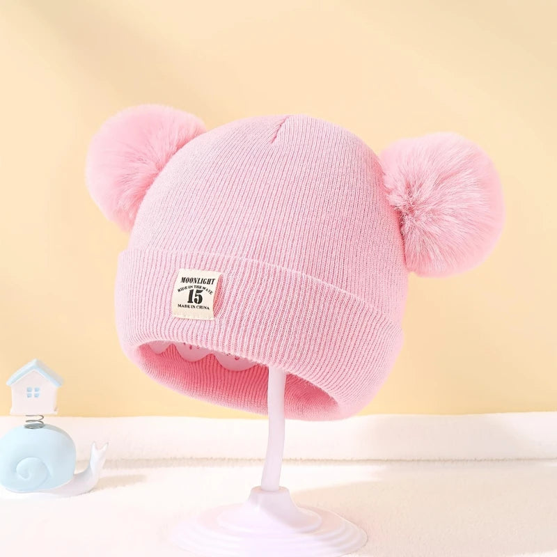 Beanie acogedor oso pom-pom