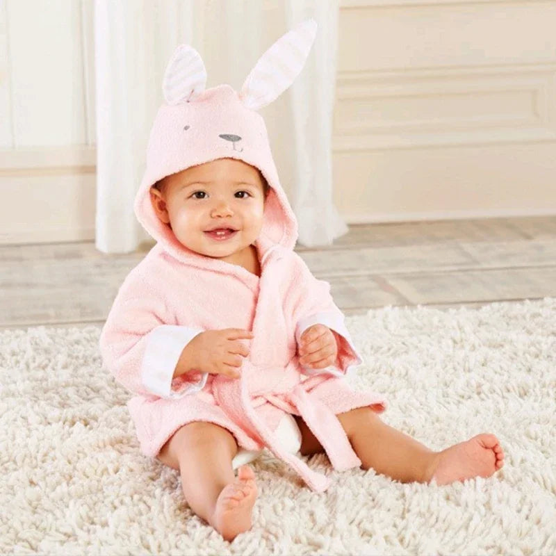 Bata de baño de bebé con capucha de animales 
