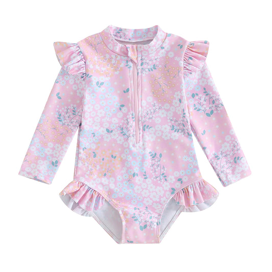 Costume da bagno floreale rosa fiorente