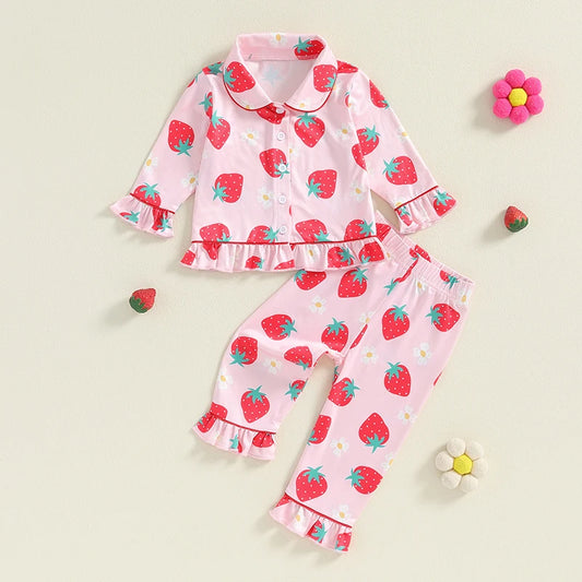 Set di pigiama baby rabbuffone fragole 