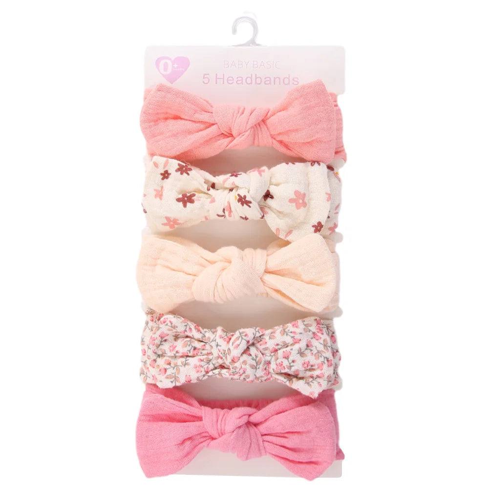 5 pezzi set di fascia di cotone mussola per bambini