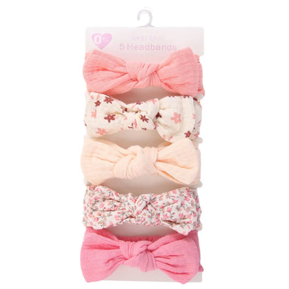 5 pezzi set di fascia di cotone mussola per bambini