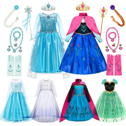 Elsa Anna Princess Dresses Girlssnow Queen costumi