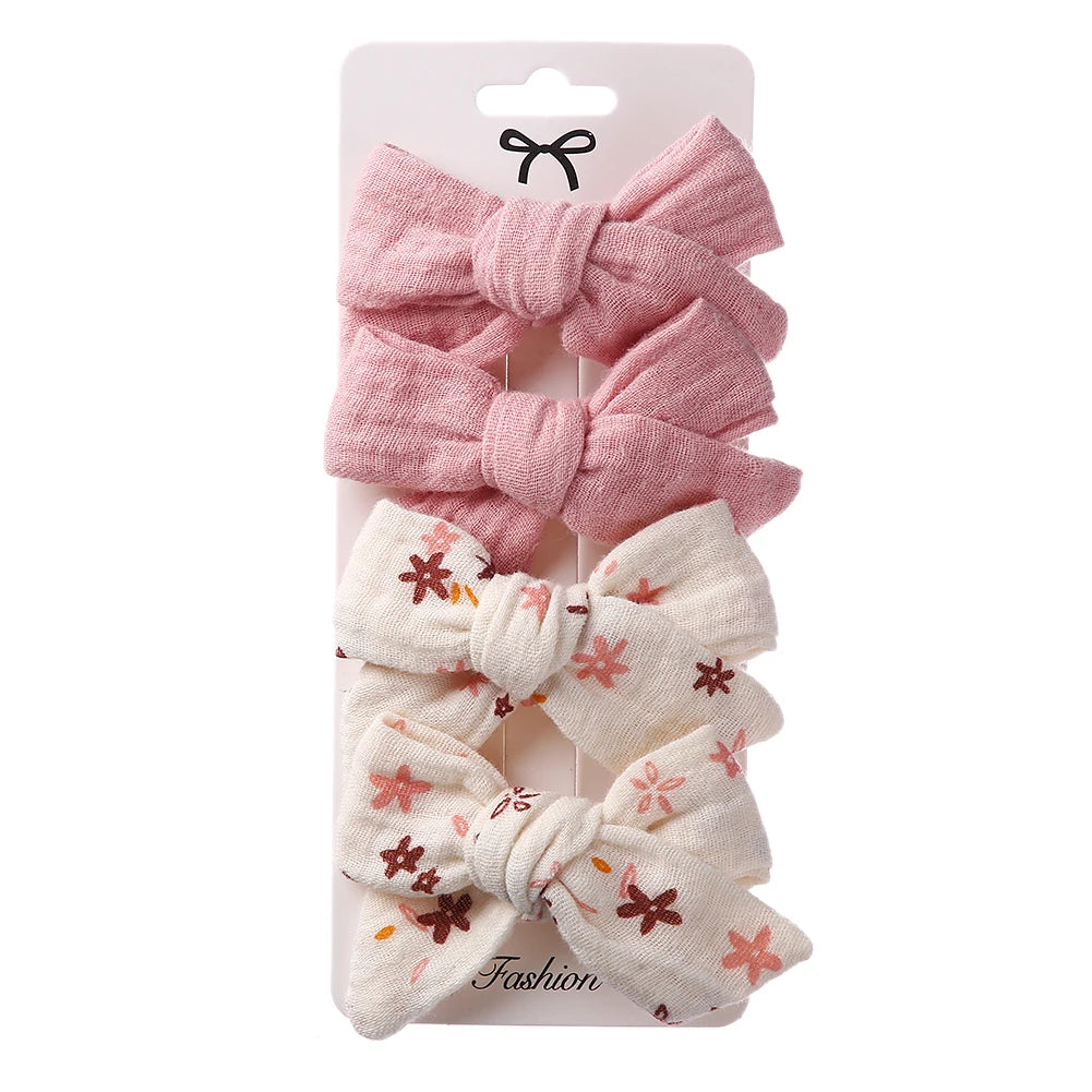 Set di clip per bambini floreali a 4 pezzi 