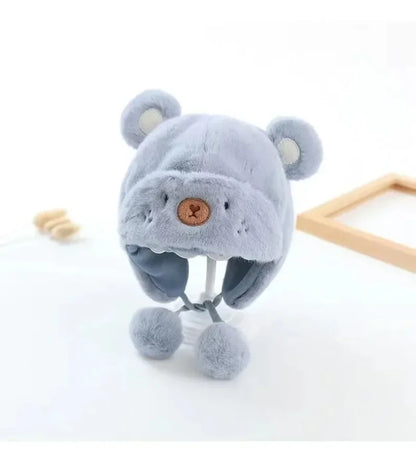 Cappello invernale per orecchie di orso fuzzy 