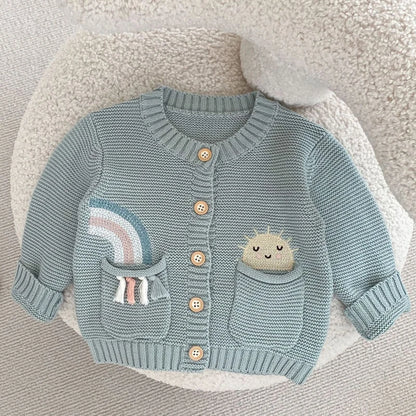 Smiley Rainbow Knit Cardigan 