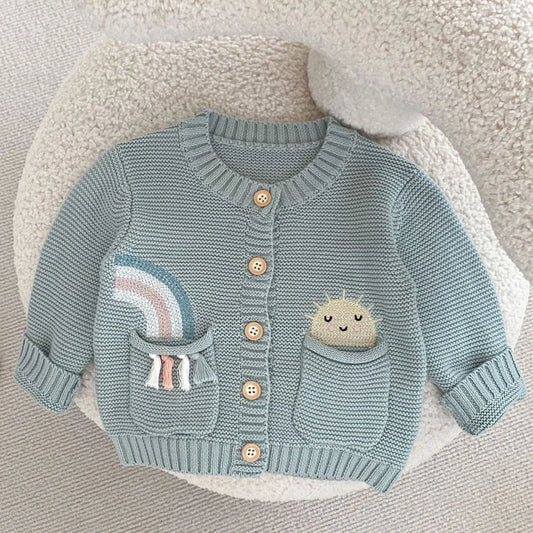Smiley Rainbow Knit Cardigan 