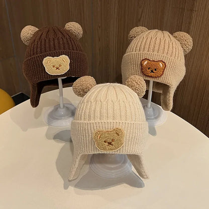 Sombrero de punto de oso bebé