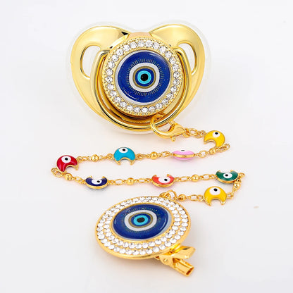 Elegant Evil Eye Eye Pacifier & Chain Set