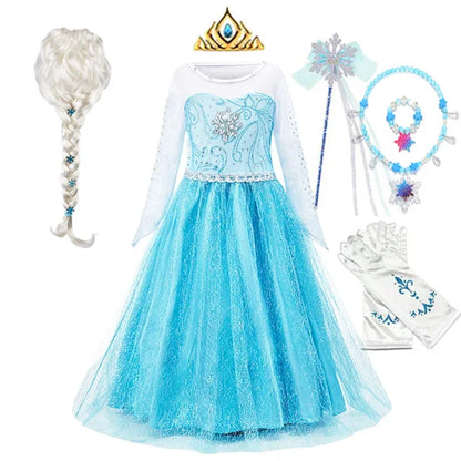 Elsa Anna Princess Dresses Girlssnow Queen costumi