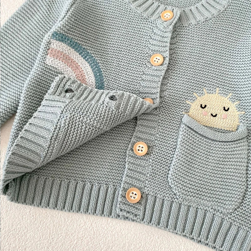 Smiley Rainbow Knit Cardigan 