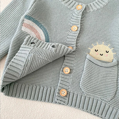 Smiley Rainbow Knit Cardigan 