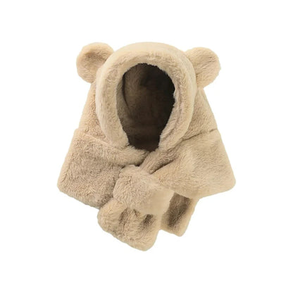 Cappelli auricolari per orsacchiotto peluche con sciarpa attaccata