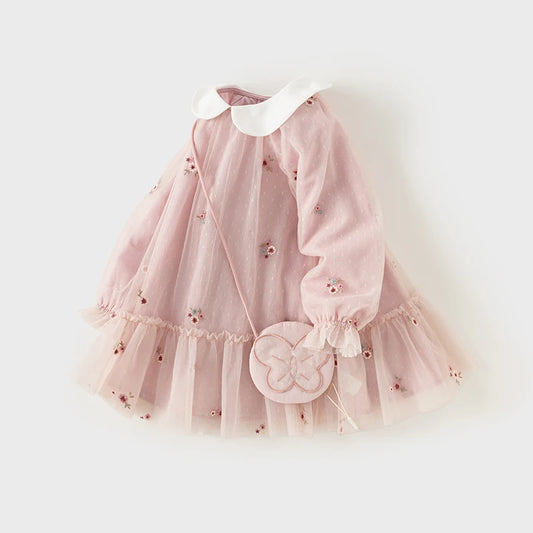 Dave Bella Mesh Floral Princess Dress Girls baby
