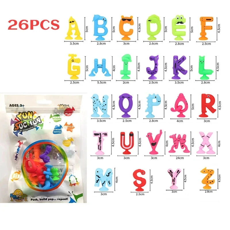 Coloridos juguetes de baño de taza de succión