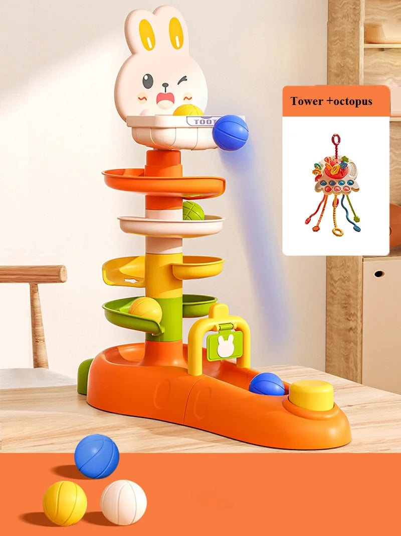 Juguete espiral de la bola de conejo