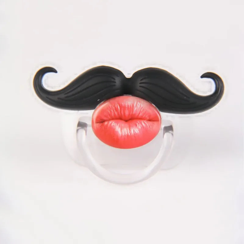 Chupetes de bebé graciosos de bigote y dientes