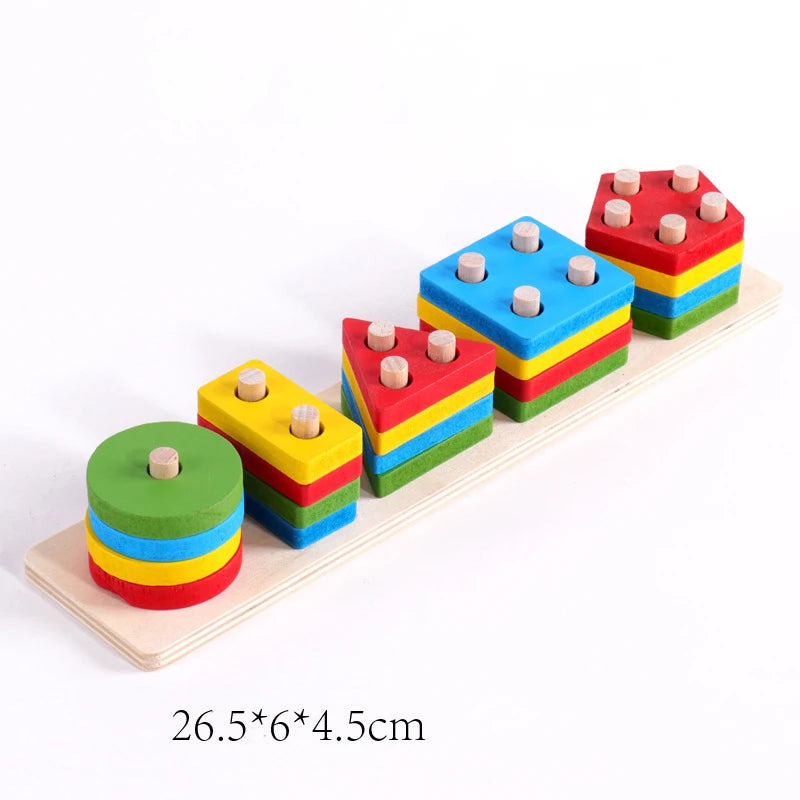 Juego de rompecabezas de clavijas de madera