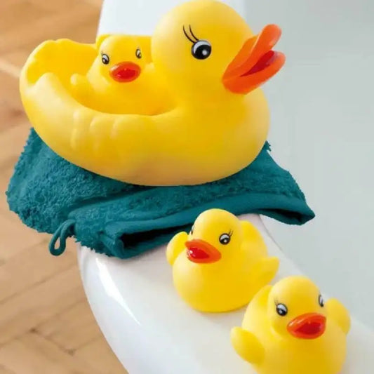 Juego de juguetes de baño de pato de goma flotante