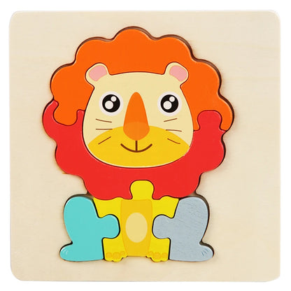 Juego de rompecabezas de madera animal