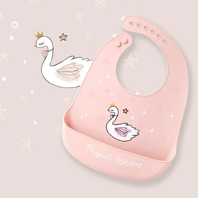 Bavaglino in silicone da cartone animato impermeabile 