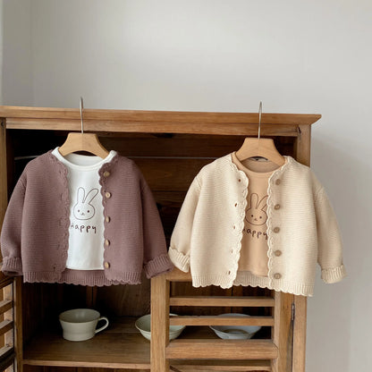 Set di cardigan per bambini in maglia classica 