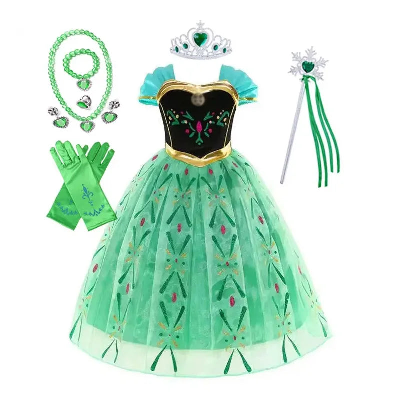 Elsa Anna Princess Dresses Girlssnow Queen costumi