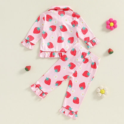 Set di pigiama baby rabbuffone fragole 
