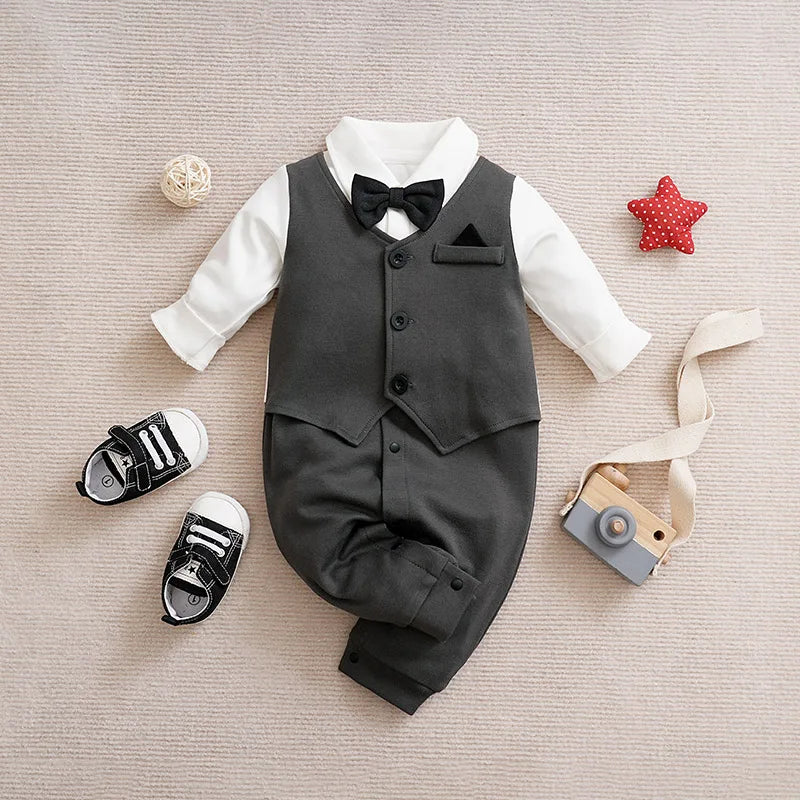 Romper de bebé caballero formal 