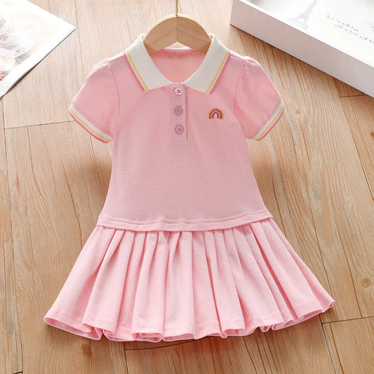 Vestito con gonna da polo rosa