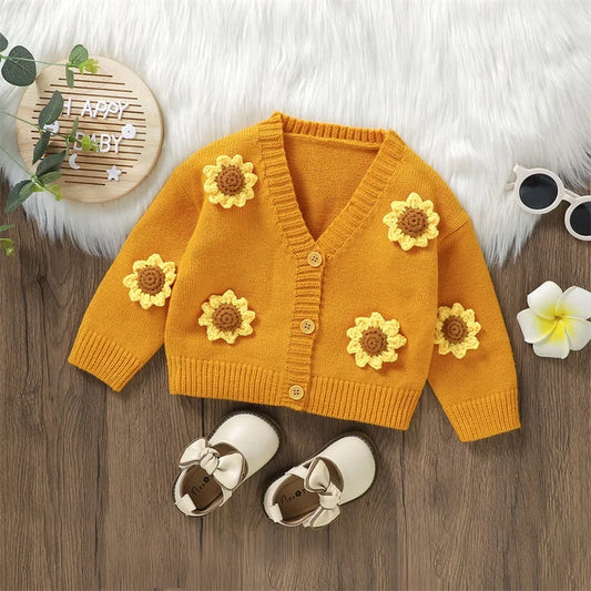 Cardigan in maglia girasole 