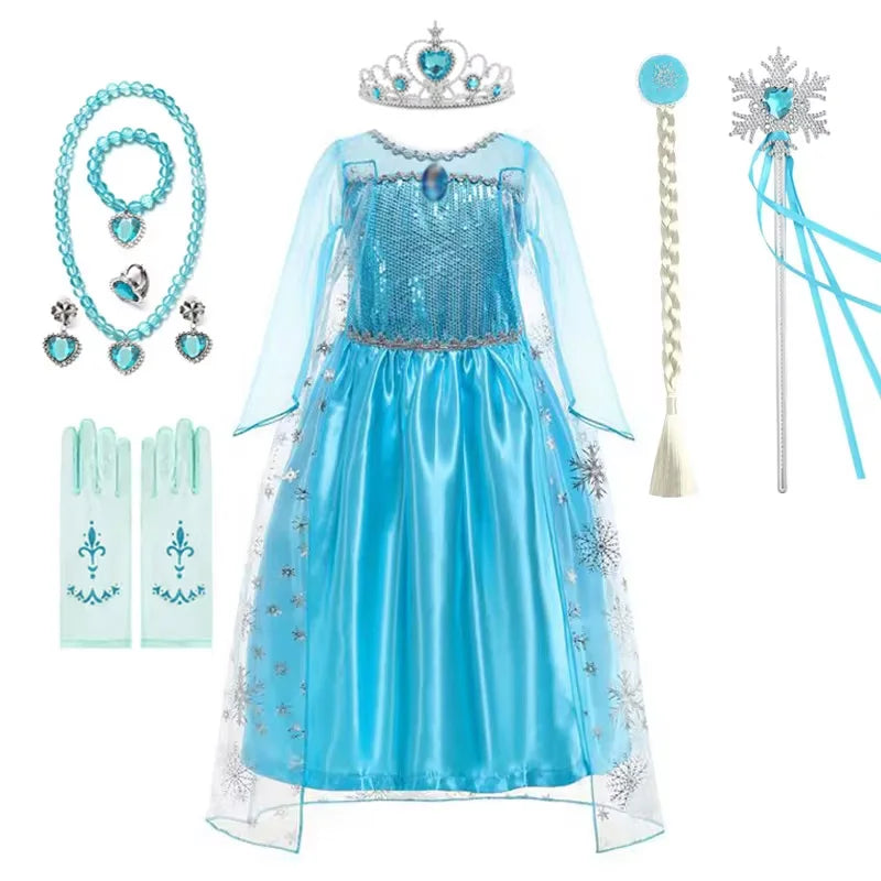Elsa Anna Princess Dresses Girlssnow Queen costumi
