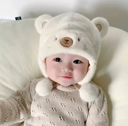 Cappello invernale per orecchie di orso fuzzy 