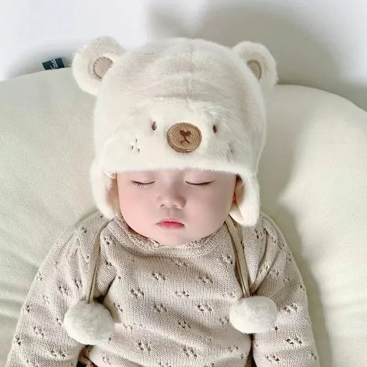 Cappello invernale per orecchie di orso fuzzy 
