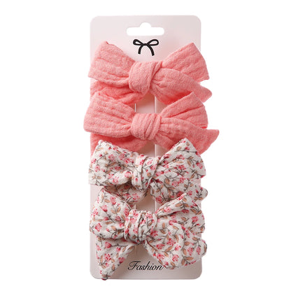 Set di clip per bambini floreali a 4 pezzi 