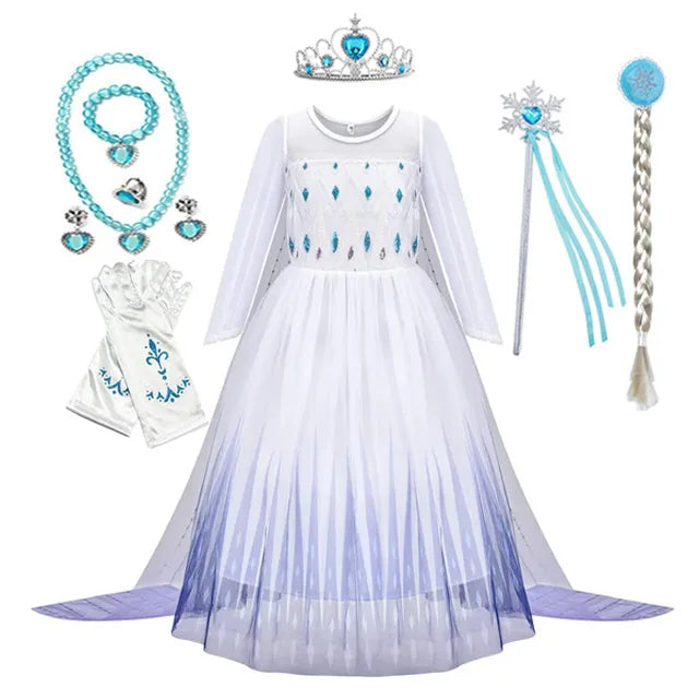 Elsa Anna Princess Dresses Girlssnow Queen costumi